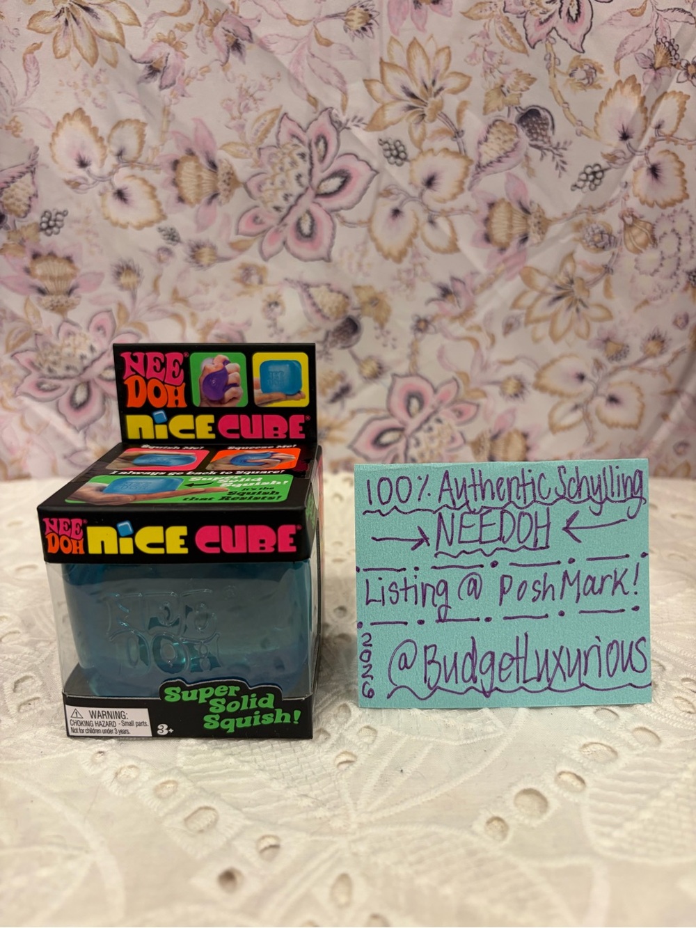 Nerf? Nee Doh Nice Cube Super Solid Squish - Blue (NeeDoh)